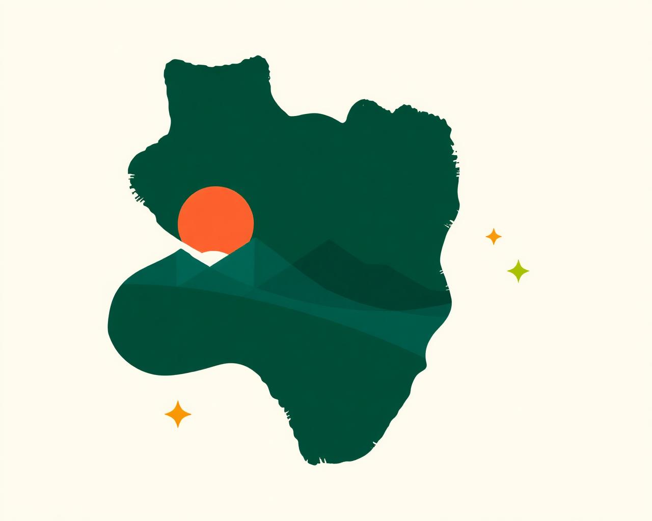 Abstract South African landscape illustration